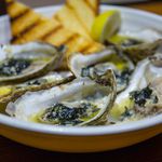 Grilled Oysters in seaweed butter ($14)<br/>